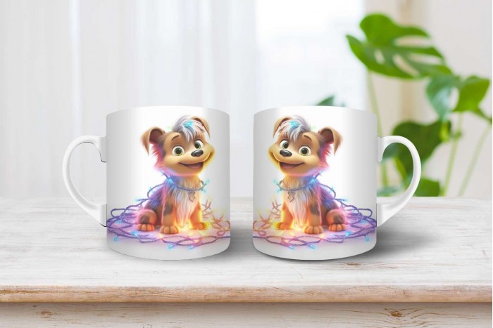 yorkshire terrier mintás karácsonyi bögre 2