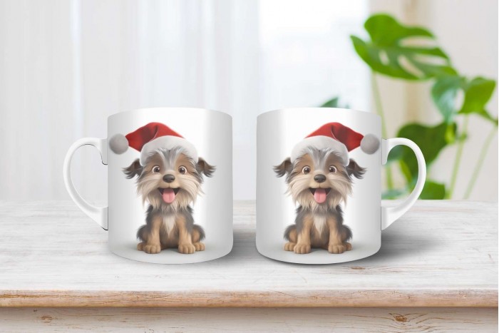 yorkshire terrier mintás karácsonyi bögre 2