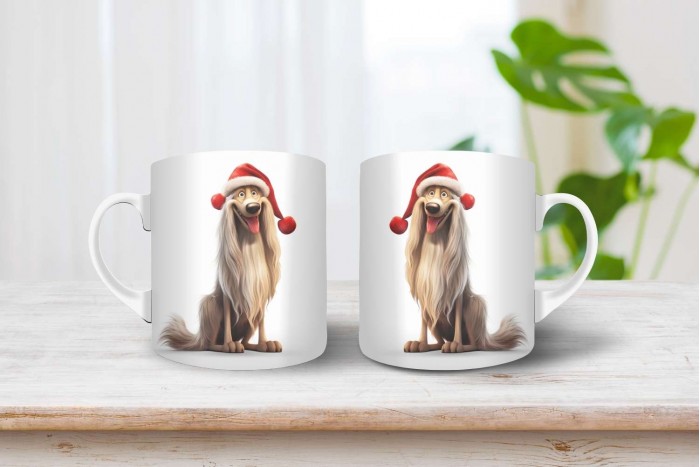 karácsonyi afgán agár mintás bögre 2