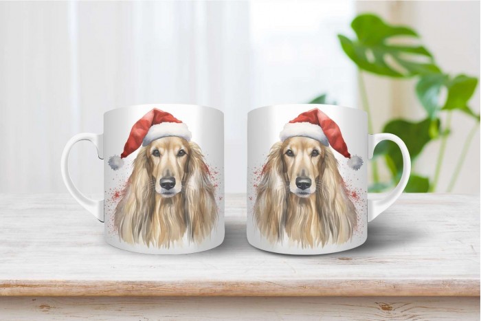 karácsonyi afgán agár mintás bögre 2