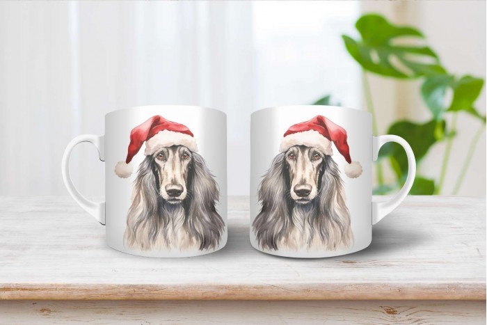 karácsonyi afgán agár mintás bögre 2