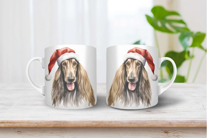 karácsonyi afgán agár mintás bögre 2