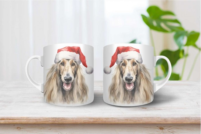 karácsonyi afgán agár mintás bögre 2