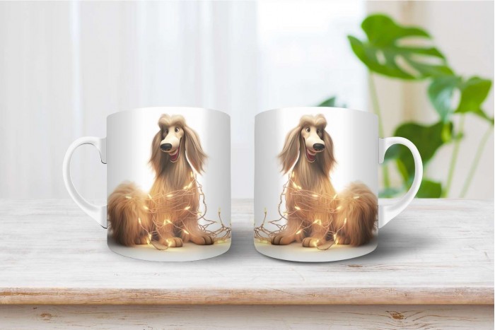 karácsonyi afgán agár mintás bögre 2