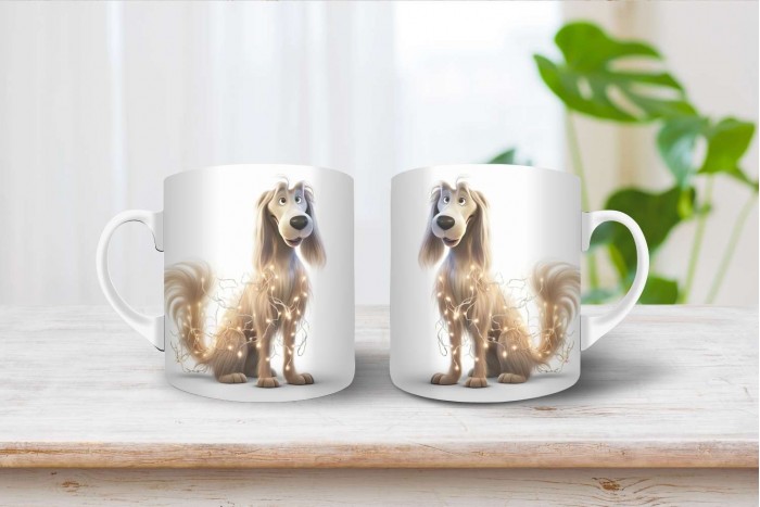 karácsonyi afgán agár mintás bögre 2