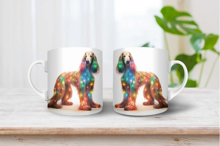 karácsonyi afgán agár mintás bögre 2