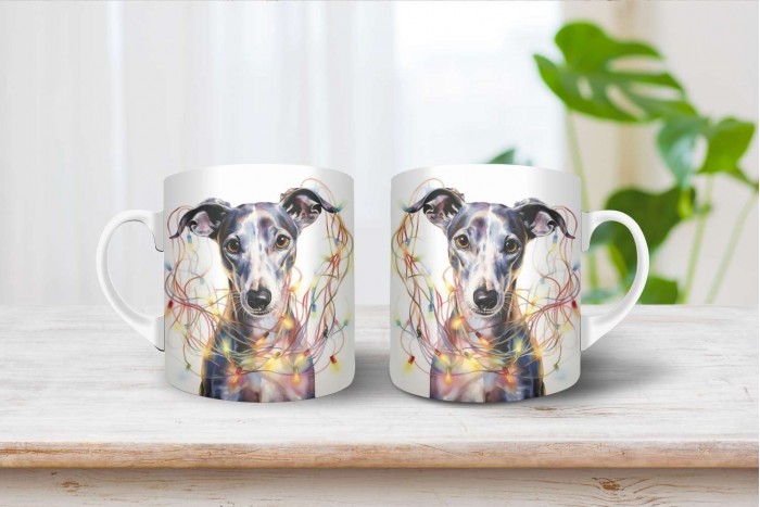 karácsonyi agár mintás bögre 2