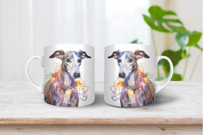 karácsonyi agár mintás bögre 2