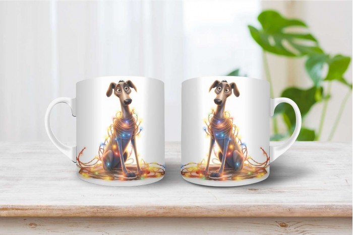 karácsonyi agár mintás bögre 2