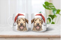 karácsonyi airedale terrier mintás bögre 3