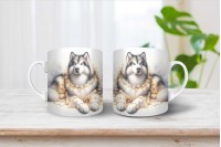 karácsonyi alaszkai malamut mintás bögre - a tökéletes ajándék az ünnepekre! 3