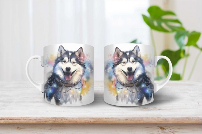 karácsonyi alaszkai malamut mintás bögre - a tökéletes ajándék az ünnepekre! 2