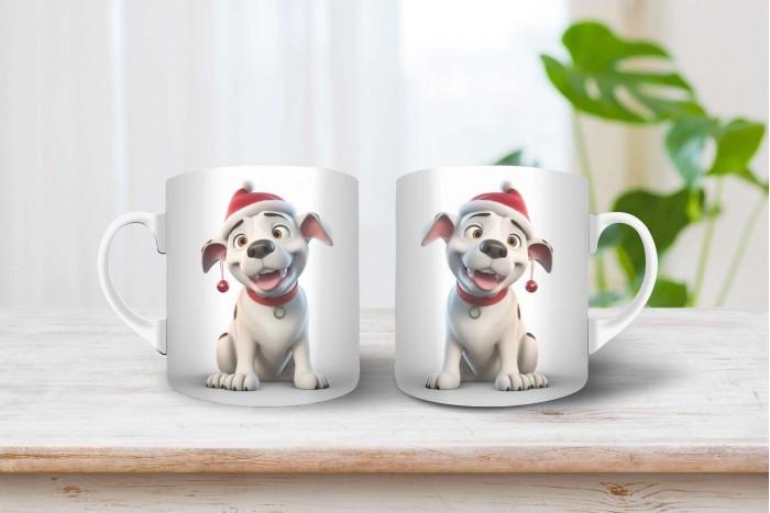amerikai bulldog mintás karácsonyi bögre 2