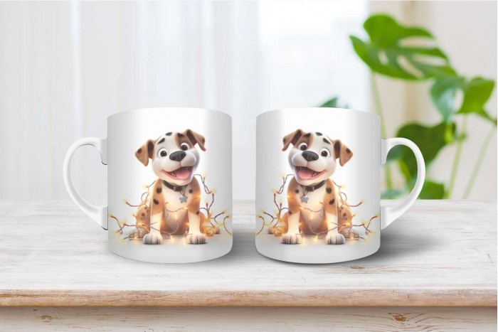 amerikai bulldog mintás karácsonyi bögre 2