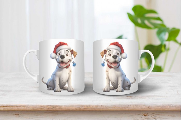 amerikai bulldog mintás karácsonyi bögre 2