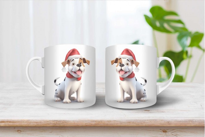 amerikai bulldog mintás karácsonyi bögre 2