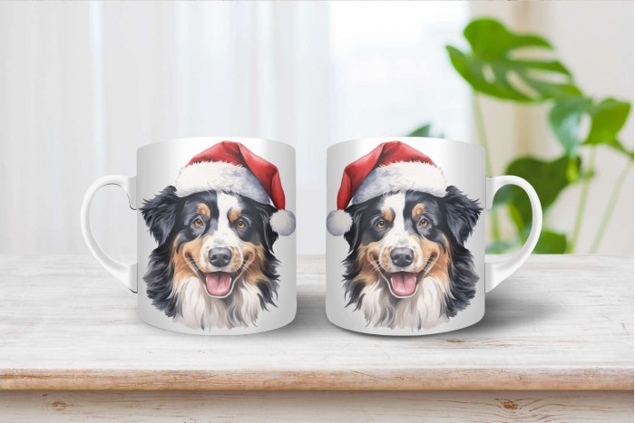 Ausztrál juhászkutya mintás karácsonyi bögre ausztrál juhászkutya mintás karácsonyi bögre 2