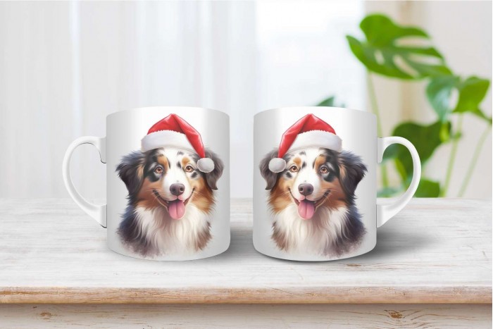 Ausztrál juhászkutya mintás karácsonyi bögre ausztrál juhászkutya mintás karácsonyi bögre 2