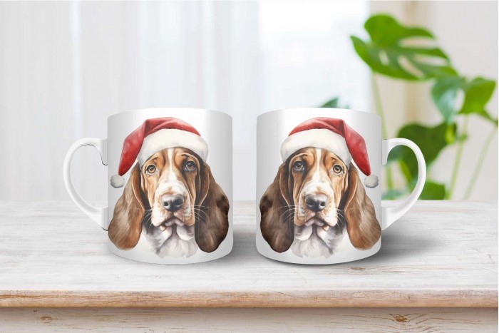 Basset hound mintás karácsonyi bögre basset hound mintás karácsonyi bögre 2