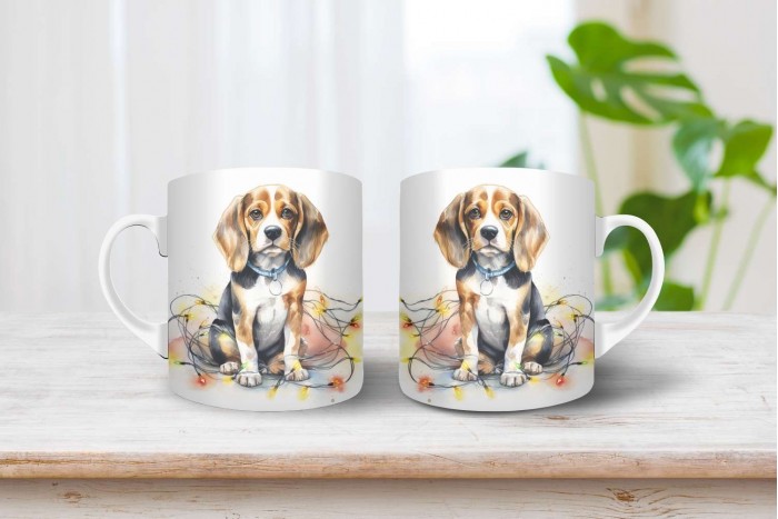 Beagle mintás karácsonyi bögre beagle mintás karácsonyi bögre 2