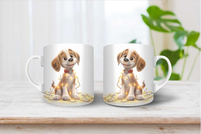 beagle mintás karácsonyi bögre 2