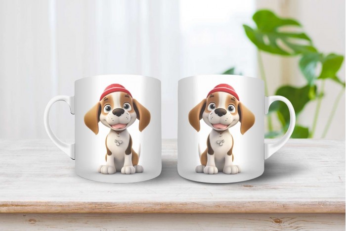 beagle mintás karácsonyi bögre 2