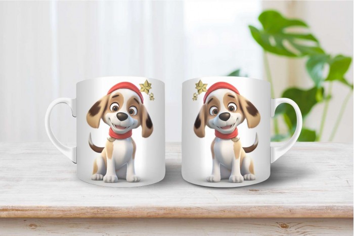 beagle mintás karácsonyi bögre 2