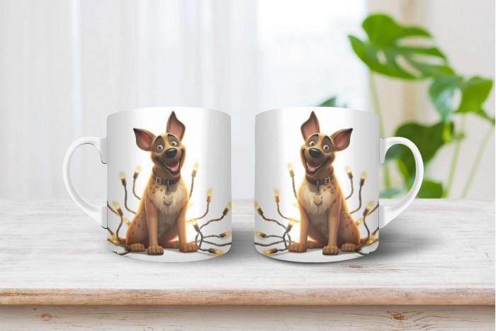 Belga juhász - malinois mintás karácsonyi bögre belga juhász - malinois mintás karácsonyi bögre 2
