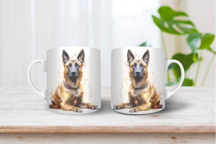 belga juhász - malinois mintás karácsonyi bögre 2