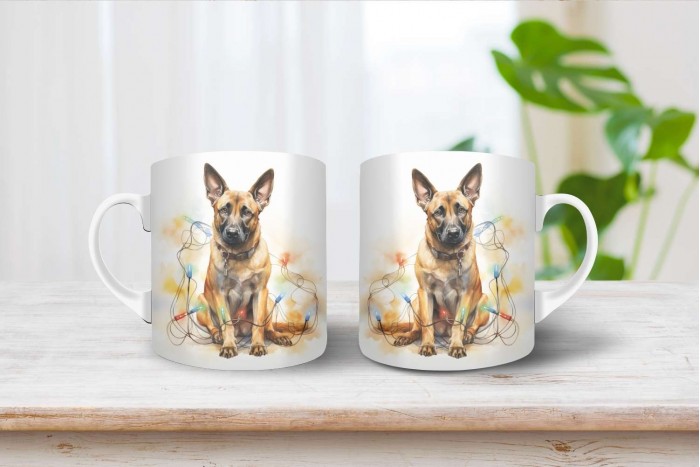 Belga juhász - malinois mintás karácsonyi bögre belga juhász - malinois mintás karácsonyi bögre 2