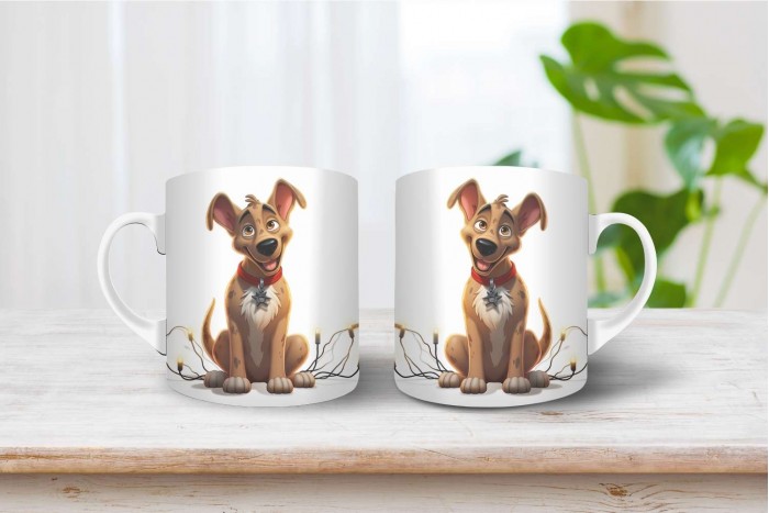 belga juhász - malinois mintás karácsonyi bögre 2