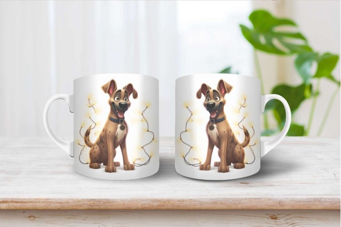 belga juhász - malinois mintás karácsonyi bögre 2