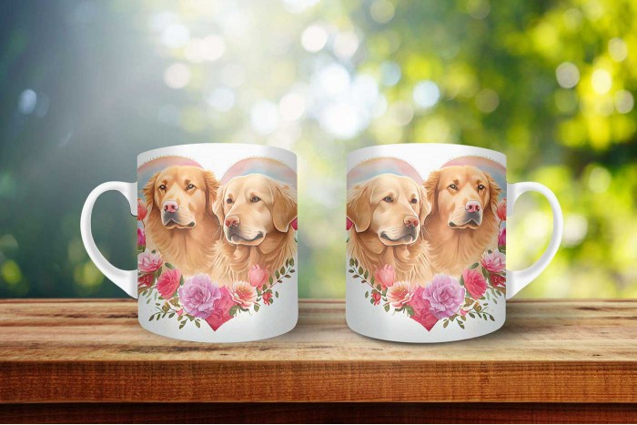 golden-retriever mintás bögre 2