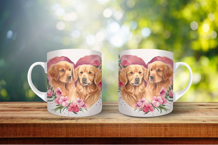 golden-retriever mintás bögre 2