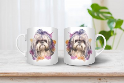 Shih-tzu mintás bögre