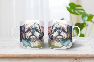 Shih-tzu mintás bögre