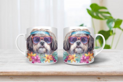 Shih-tzu mintás bögre