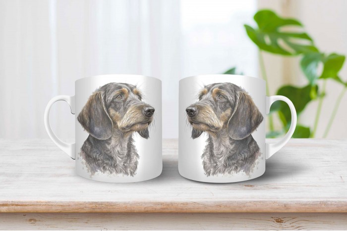 szálkásszőrű tacskó mintás bögre 2