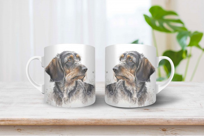 szálkásszőrű tacskó mintás bögre 2