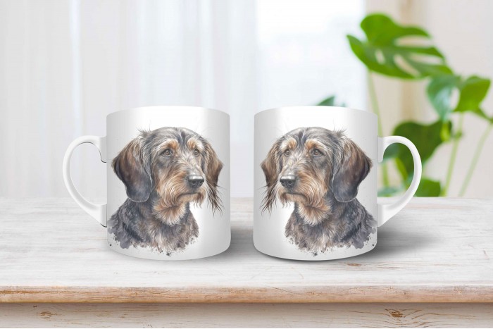 szálkásszőrű tacskó mintás bögre 2