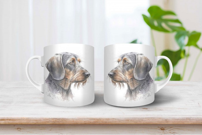 szálkásszőrű tacskó mintás bögre 2