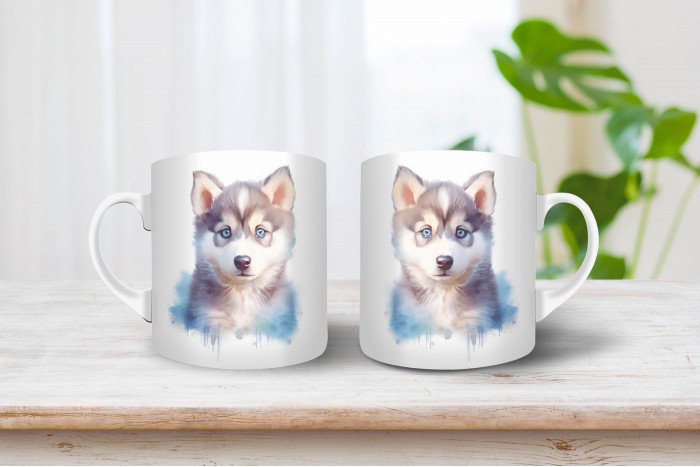 alaszkai malamut mintás bögre 2