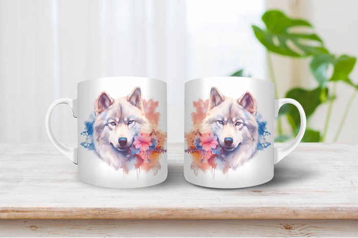 alaszkai malamut mintás bögre 2