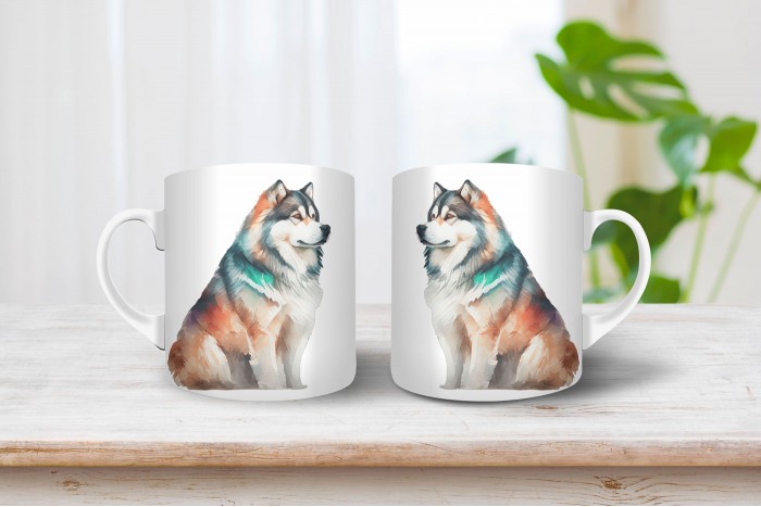 alaszkai malamut mintás bögre 2