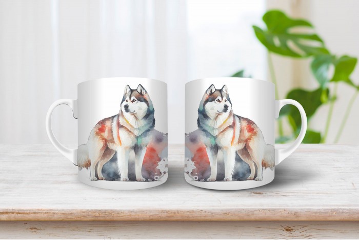 alaszkai malamut mintás bögre 2
