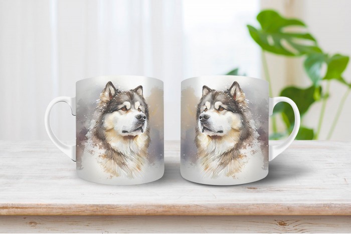 alaszkai malamut mintás bögre 2