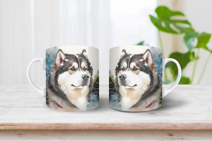 alaszkai malamut mintás bögre 2