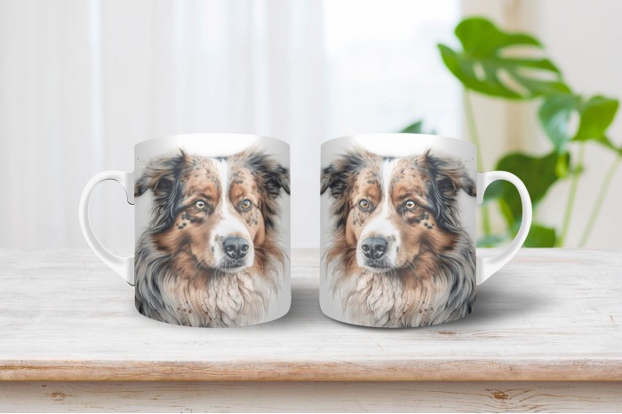 ausztrál juhászkutya mintás bögre 2