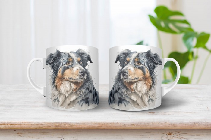 ausztrál juhászkutya mintás bögre 2