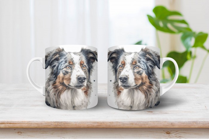 ausztrál juhászkutya mintás bögre 2